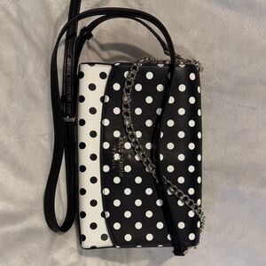 Kate Spade Black and White Polka Dot Chain Crossbody Bag